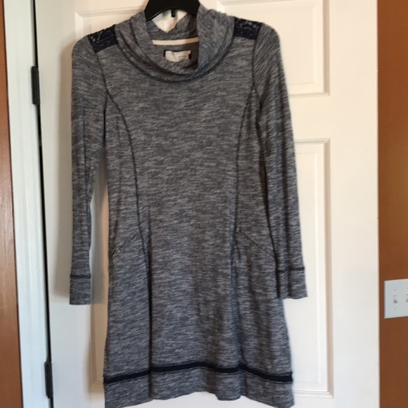 ANTHROPOLOGIE Saturday Sunday Navy Blue Cowl Neck Dress Size Small - Picture 3 of 7